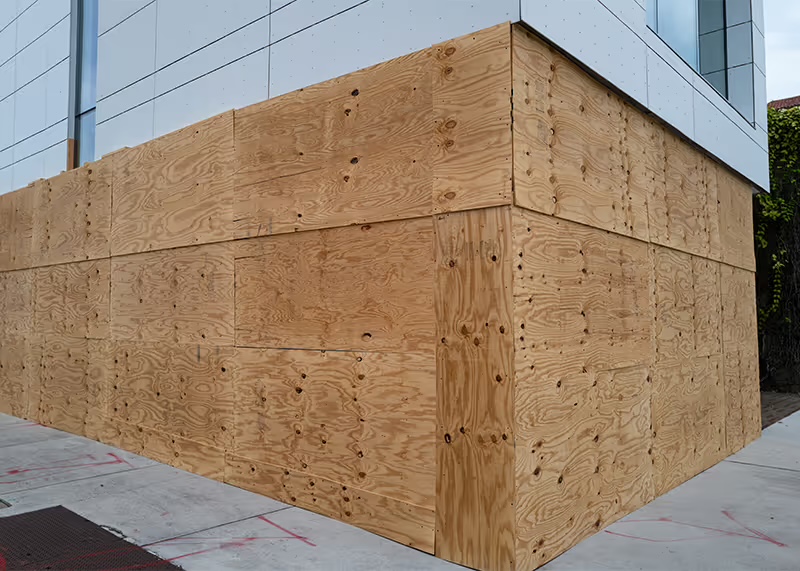 Hays + Sons board-up on a building